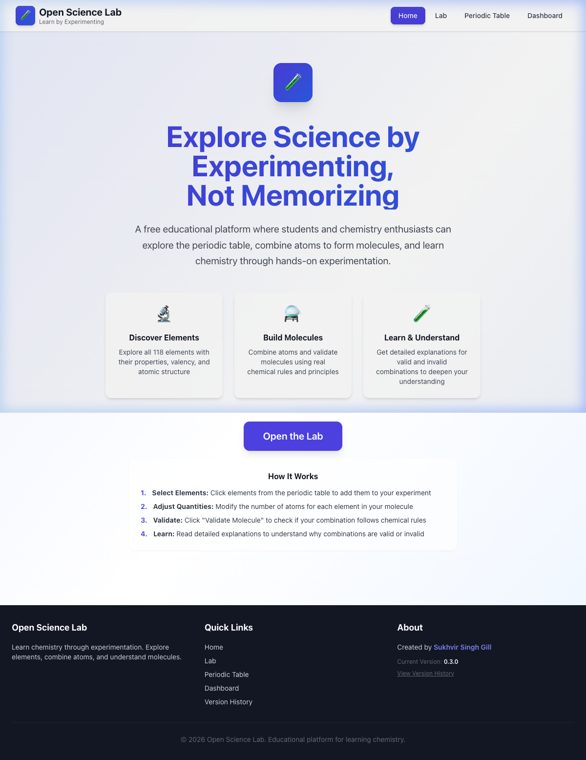 Open Science Lab screenshot